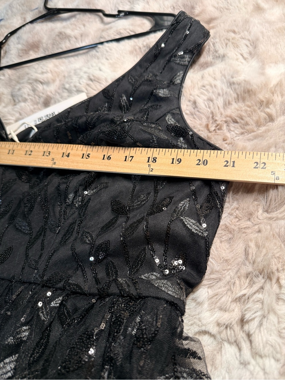 Ever Pretty Black Sequin Tulle Babydoll lDress NWT Whimsygoth Fairy Formal 1X - Picture 7 of 9